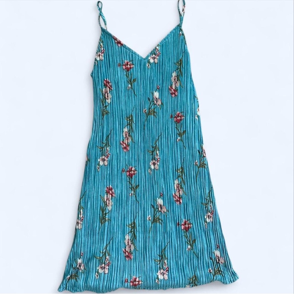 The Vanity Room Teal Floral Maxi Dress